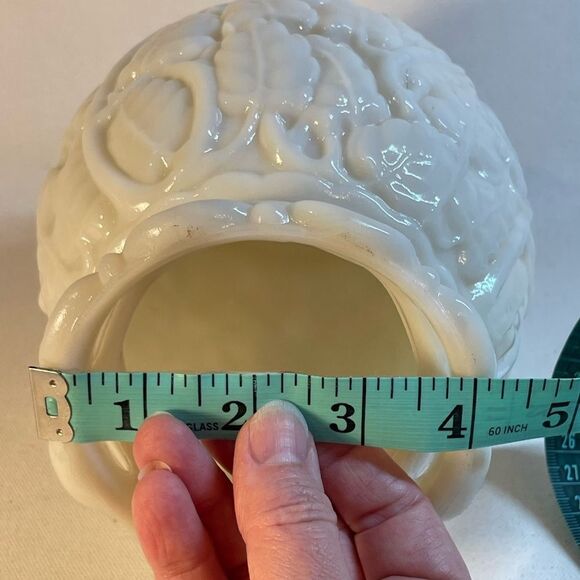 Vintage ALADDIN Alacite Glass Table Lamp Light Cream Floral ORNATE leaf motif - Picture 11 of 13